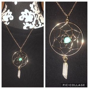 Dream catcher with turquoise and a crystal